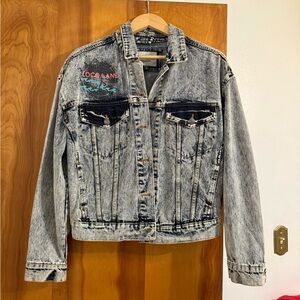 Denim Jacket with Embroidered Logo